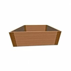Frame It All 4 ft. x 4 ft. x 16.5 in., 1 in. Profile Classic Sienna Composite Tool-Free Raised Garden Bed