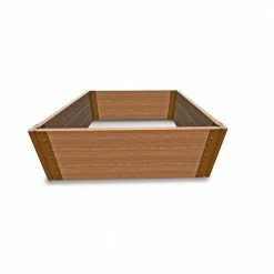Frame It All 4 ft. x 4 ft. x 16.5 in., 2 in. Profile Classic Sienna Tool-Free Composite Raised Garden Bed