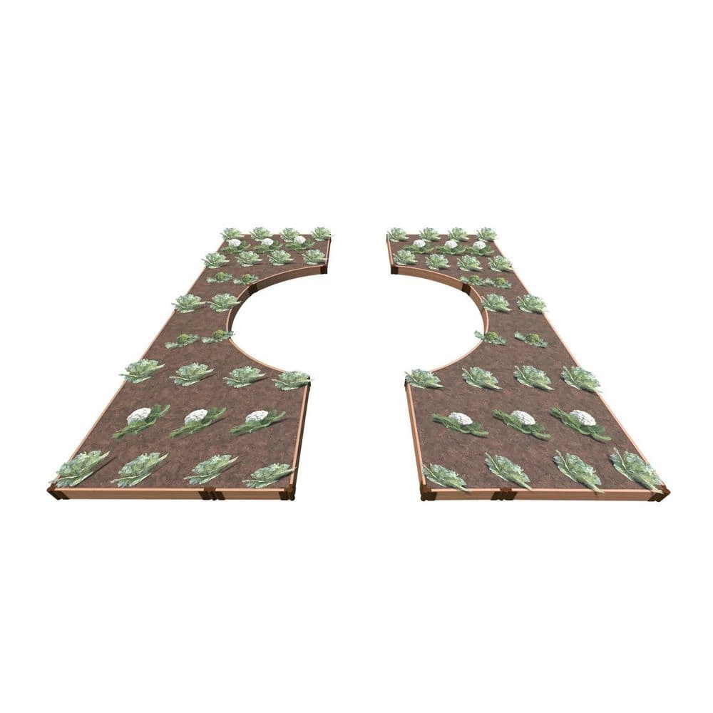 Frame It All 14 ft. x 16 ft. x 5.5 in. Classic Sienna Composite Walk-Through Orbital Raised Garden Bed - 1 in. Profile 1 Frame It All 14 ft. x 16 ft. x 5.5 in. Classic Sienna Composite Walk-Through Orbital Raised Garden Bed - 1 in. Profile