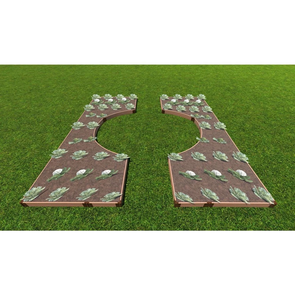 Frame It All 14 ft. x 16 ft. x 5.5 in. Classic Sienna Composite Walk-Through Orbital Raised Garden Bed - 1 in. Profile 2 Frame It All 14 ft. x 16 ft. x 5.5 in. Classic Sienna Composite Walk-Through Orbital Raised Garden Bed - 1 in. Profile - Image 2