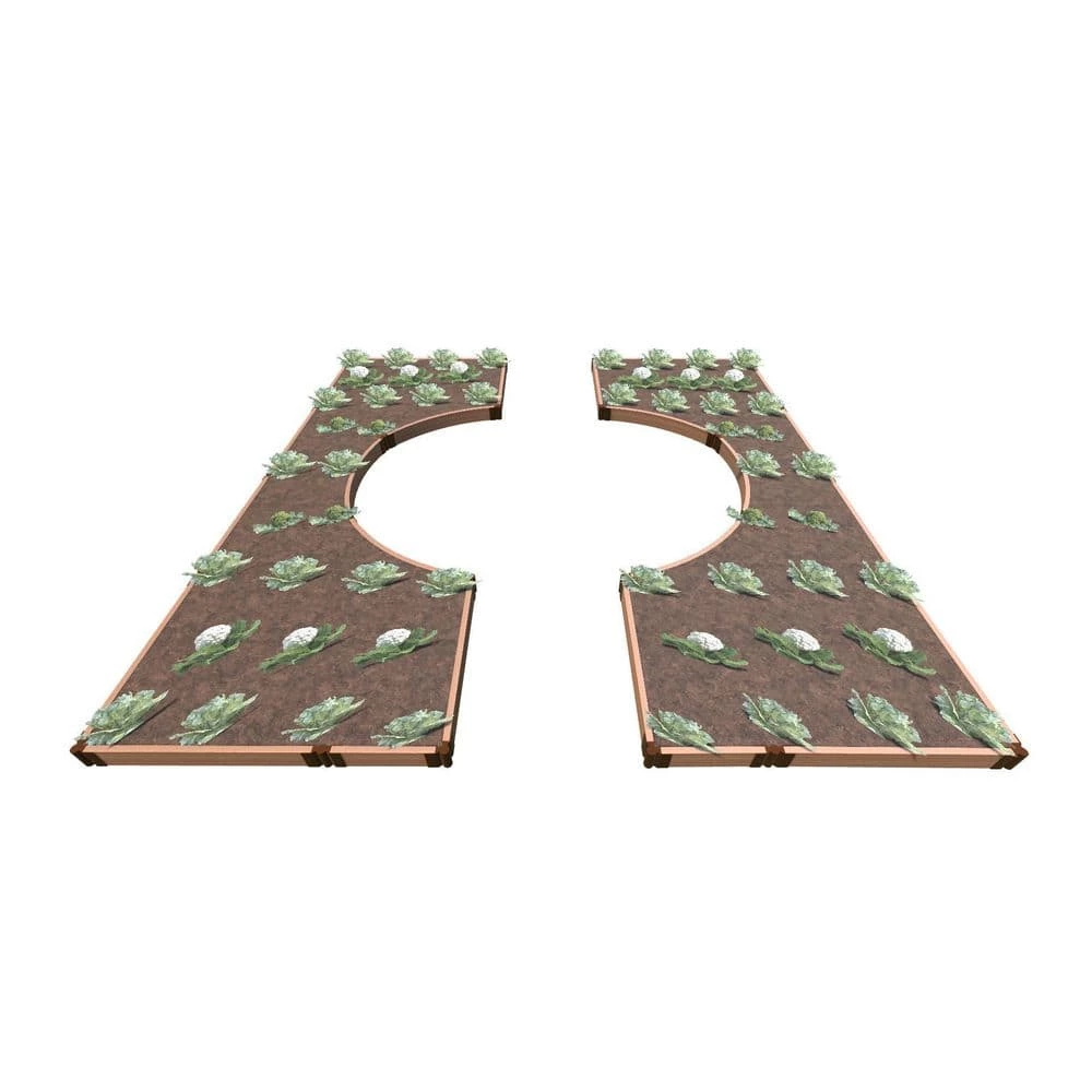 Frame It All 14 ft. x 16 ft. x 5.5 in. Classic Sienna Composite Walk-Through Orbital Raised Garden Bed - 2 in. Profile 1 Frame It All 14 ft. x 16 ft. x 5.5 in. Classic Sienna Composite Walk-Through Orbital Raised Garden Bed - 2 in. Profile