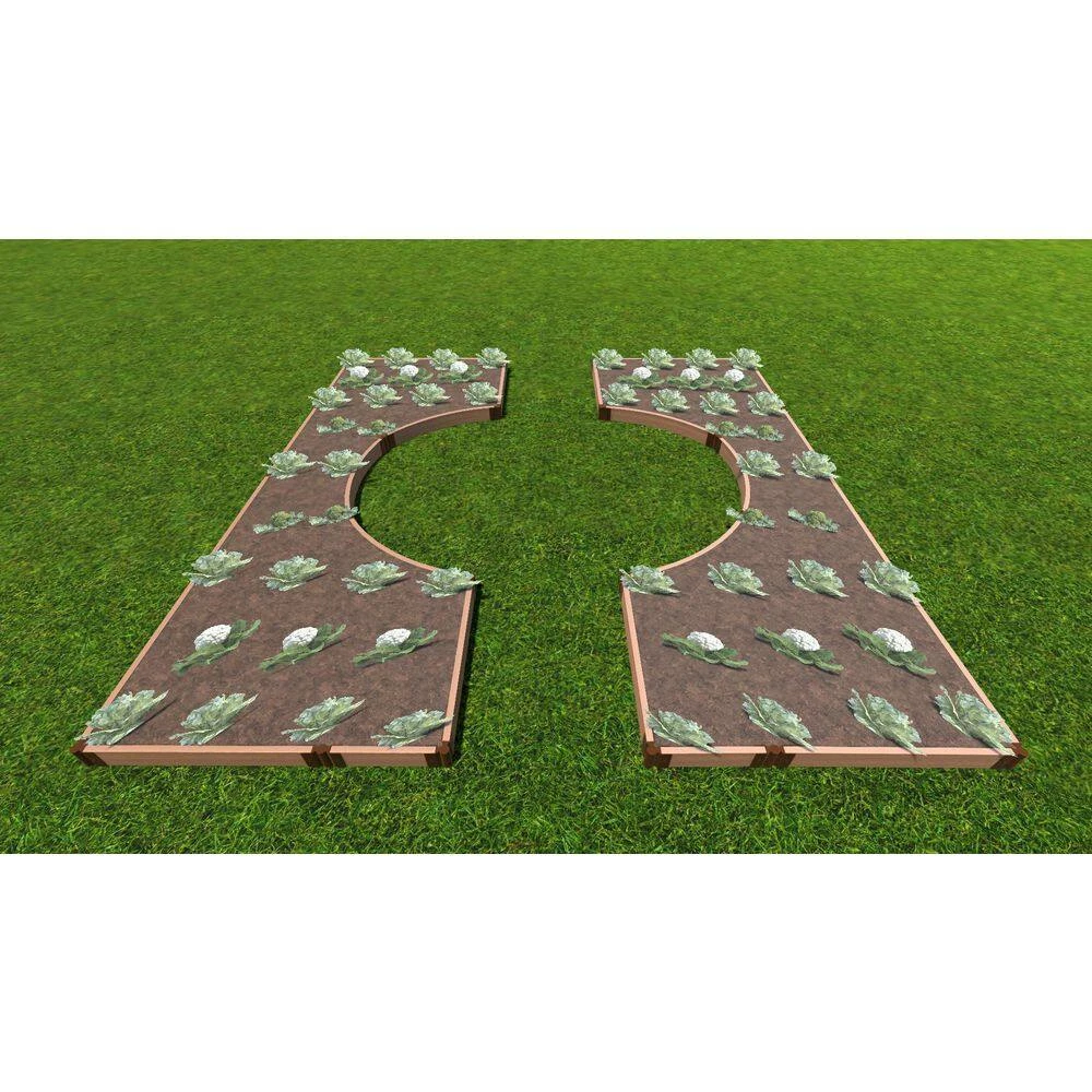 Frame It All 14 ft. x 16 ft. x 5.5 in. Classic Sienna Composite Walk-Through Orbital Raised Garden Bed - 2 in. Profile 2 Frame It All 14 ft. x 16 ft. x 5.5 in. Classic Sienna Composite Walk-Through Orbital Raised Garden Bed - 2 in. Profile - Image 2