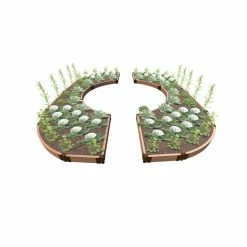 Frame It All 14 ft. x 16 ft. x 5.5 in. Classic Sienna Composite Walk-Through Colosseum Raised Garden Bed - 2 in. Profile