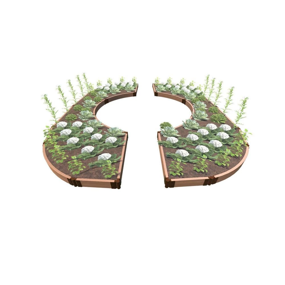 Frame It All 14 ft. x 16 ft. x 5.5 in. Classic Sienna Composite Walk-Through Colosseum Raised Garden Bed - 2 in. Profile 1 Frame It All 14 ft. x 16 ft. x 5.5 in. Classic Sienna Composite Walk-Through Colosseum Raised Garden Bed - 2 in. Profile