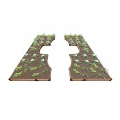 Frame It All 14 ft. x 16 ft. x 5.5 in. Classic Sienna Composite Walk-Through Inner Roboto Raised Garden Bed - 1 in. Profile