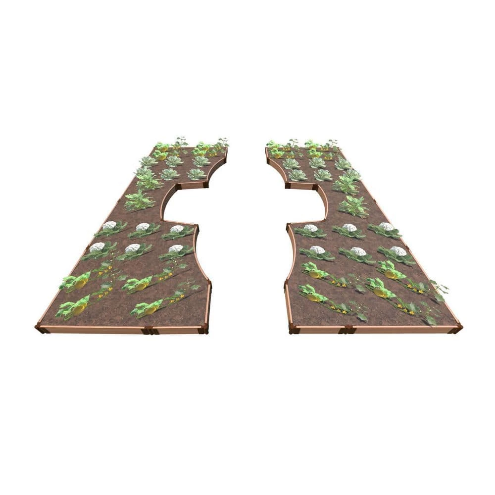 Frame It All 14 ft. x 16 ft. x 5.5 in. Classic Sienna Composite Walk-Through Inner Roboto Raised Garden Bed - 1 in. Profile 1 Frame It All 14 ft. x 16 ft. x 5.5 in. Classic Sienna Composite Walk-Through Inner Roboto Raised Garden Bed - 1 in. Profile