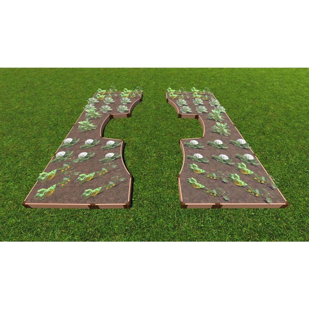 Frame It All 14 ft. x 16 ft. x 5.5 in. Classic Sienna Composite Walk-Through Inner Roboto Raised Garden Bed - 1 in. Profile 2 Frame It All 14 ft. x 16 ft. x 5.5 in. Classic Sienna Composite Walk-Through Inner Roboto Raised Garden Bed - 1 in. Profile - Image 2