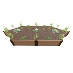 Frame It All 6 ft. x 16 ft. x 16.5 in. Classic Sienna Composite Silver Salver Scalloped Raised Garden Bed - 1 in. Profile
