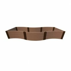 Frame It All Tool-Free Classic Sienna Lazy Curve Composite 4 ft. x 12 ft. x 22 in. Raised Garden Bed - 1 in. Profile