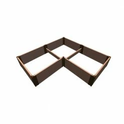 Frame It All Tool-Free 8 ft. x 8 ft. x 16.5 in. Classic Sienna Arrowhead Composite Straight Corner Raised Garden Bed - 2 in. Profile