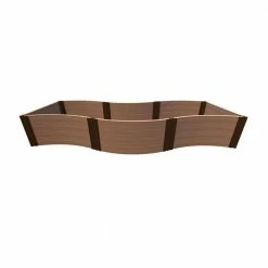 Frame It All Tool-Free Classic Sienna Lazy Curve Composite 4 ft. x 12 ft. x 22 in. Raised Garden Bed - 2 in. Profile