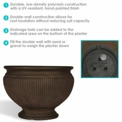 Sunnydaze Decor Elizabeth 16 in. Rust Poly Outdoor Flower Pot Planter (4-Pack) 11 Sunnydaze Decor Elizabeth 16 in. Rust Poly Outdoor Flower Pot Planter (4-Pack) -Sunnydaze Decor Sales dark brown sunnydaze decor plant pots dg 084 44 1000