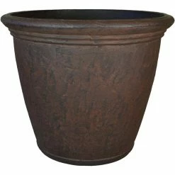 Sunnydaze Decor 24 in. Rust Anjelica Resin Outdoor Flower Pot Planter Single