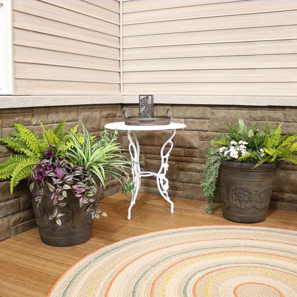 Sunnydaze Decor Arabella 20 in. Sable Poly Outdoor Flower Pot Planter (4-Pack) 6 Sunnydaze Decor Arabella 20 in. Sable Poly Outdoor Flower Pot Planter (4-Pack) - Image 6