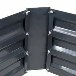 Sunnydaze Decor 47 in. Rectangle Dark Gray Galvanized Steel Raised Garden Bed -Sunnydaze Decor Sales dark gray sunnydaze decor raised planter boxes hb 420 1f 1000