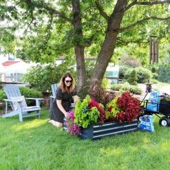 Sunnydaze Decor 47 in. Rectangle Dark Gray Galvanized Steel Raised Garden Bed -Sunnydaze Decor Sales dark gray sunnydaze decor raised planter boxes hb 420 fa 1000