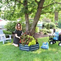 Sunnydaze Decor 40 in. Hexagon Dark Gray Galvanized Steel Raised Bed 12 Sunnydaze Decor 40 in. Hexagon Dark Gray Galvanized Steel Raised Bed -Sunnydaze Decor Sales dark grey sunnydaze decor raised planter boxes hb 543 fa 1000