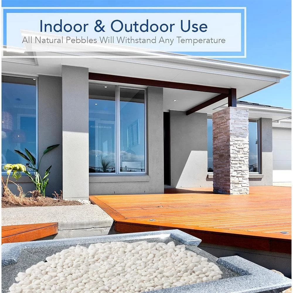 Dyiom 0.1 cu. ft. White Medium Decorative Pebbles 5 lbs. 3/4 in.-2 in. Landscape Rocks 4 Dyiom 0.1 cu. ft. White Medium Decorative Pebbles 5 lbs. 3/4 in.-2 in. Landscape Rocks - Image 4