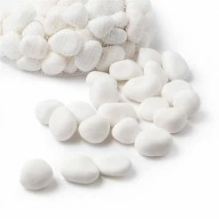 Dyiom 0.1 cu. ft. White Medium Decorative Pebbles 5 lbs. 3/4 in.-2 in. Landscape Rocks