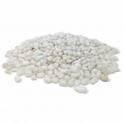 Dyiom 0.1 cu. ft. White Small Polished Pebbles 5 lbs. 3/8 in.-1/2 in. Size Landscape Rocks
