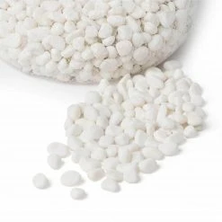 Dyiom 0.1 cu. ft. White Small Decorative Pebbles 5 lbs. 0.25 in.-1.5 in. Landscape Rocks
