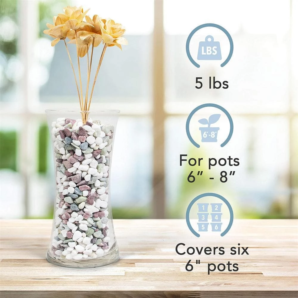 Dyiom 0.1 cu. ft. Multi-Colored Small Gravel 5 lbs. 0.4 in.-0.8 in. Size Landscape Rocks 5 Dyiom 0.1 cu. ft. Multi-Colored Small Gravel 5 lbs. 0.4 in.-0.8 in. Size Landscape Rocks - Image 5