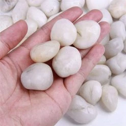 Dyiom 0.1 cu. ft. White Medium Polished Pebbles 3 lbs. 0.7 in.-1 in. Landscape Rocks -Sunnydaze Decor Sales dyiom bagged landscape rocks b08fb4lwkc 4f 1000