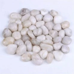 Dyiom 0.1 cu. ft. White Medium Polished Pebbles 3 lbs. 0.7 in.-1 in. Landscape Rocks
