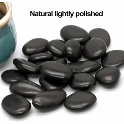 Dyiom 0.1 cu. ft. River Rocks 2.2 lbs. 1 in.-1.5 in. Size Black Small Polished Pebbles -Sunnydaze Decor Sales dyiom bagged landscape rocks b08hqjhknh 4f 1000
