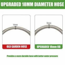 Dyiom 18 mm Dia x 4 ft. 304 Stainless Steel Heavy-Duty Short Water Hose for Outdoor with Female to Male Brass Connector 7 Dyiom 18 mm Dia x 4 ft. 304 Stainless Steel Heavy-Duty Short Water Hose for Outdoor with Female to Male Brass Connector -Sunnydaze Decor Sales dyiom garden hoses b095ykjvyw 4f 1000