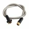Dyiom 18 mm Dia x 4 ft. 304 Stainless Steel Heavy-Duty Short Water Hose for Outdoor with Female to Male Brass Connector