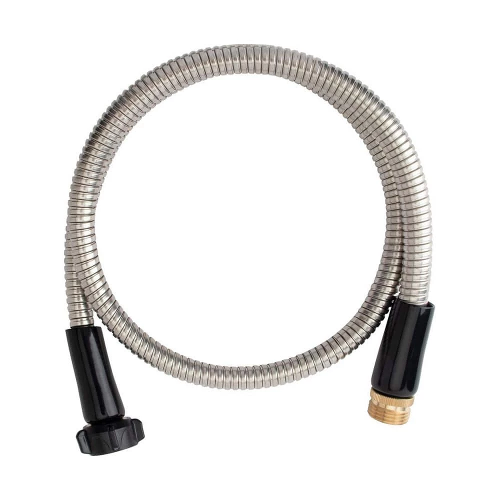 Dyiom 18 mm Dia x 4 ft. 304 Stainless Steel Heavy-Duty Short Water Hose for Outdoor with Female to Male Brass Connector 2 Dyiom 18 mm Dia x 4 ft. 304 Stainless Steel Heavy-Duty Short Water Hose for Outdoor with Female to Male Brass Connector - Image 2