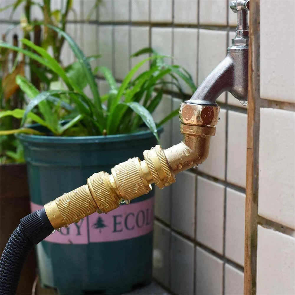 Dyiom 3/4 in. x 3/4 in. Garden Hose Solid Brass 45 Degree Hose Connector (2-Pack) 4 Dyiom 3/4 in. x 3/4 in. Garden Hose Solid Brass 45 Degree Hose Connector (2-Pack) - Image 4