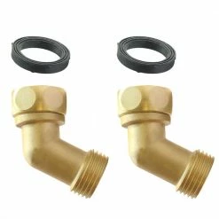 Dyiom 3/4 in. x 3/4 in. Garden Hose Solid Brass 45 Degree Hose Connector (2-Pack)