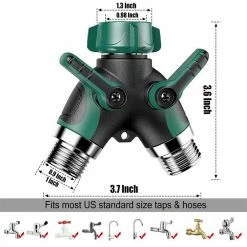 Dyiom 3/4 in. x 3/4 in. Heavy Duty Metal Water Hose Splitter Connector with Long Handle Shut Off Valves -Sunnydaze Decor Sales dyiom hose connectors b0754659d2 1f 1000