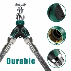 Dyiom 3/4 in. x 3/4 in. Heavy Duty Metal Water Hose Splitter Connector with Long Handle Shut Off Valves -Sunnydaze Decor Sales dyiom hose connectors b0754659d2 4f 1000