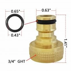 Dyiom 3/4 in. Solid Brass Quick Connector Garden Hose Fitting (2-Sets) -Sunnydaze Decor Sales dyiom hose connectors b07fhxlkh5 1f 1000