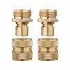 Dyiom 3/4 in. 2-Female and 2-Male Heavy-Duty Solid Brass Hose Connector (2-Set)