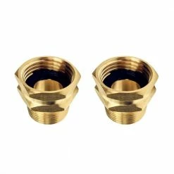 Dyiom 3/4 in. GHT Female x 3/4 in. NPT Male Brass Hose Connector (2-Pack)