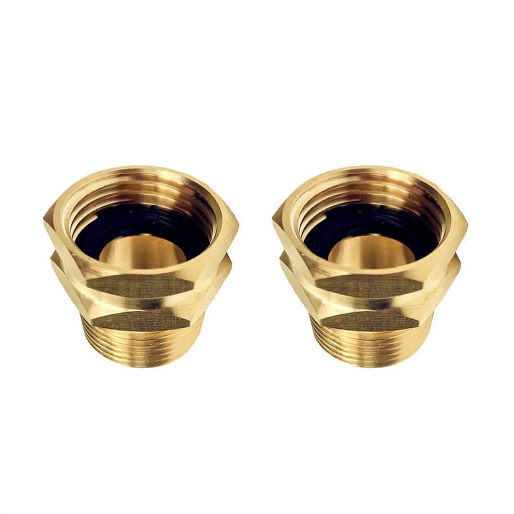 Dyiom 3/4 in. GHT Female x 3/4 in. NPT Male Brass Hose Connector (2-Pack) 1 Dyiom 3/4 in. GHT Female x 3/4 in. NPT Male Brass Hose Connector (2-Pack)