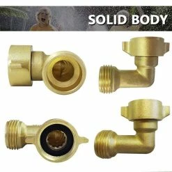 Dyiom 3/4 in. 90 Degree Brass Garden Hose Connector with Extra 4 Pressure Washers (2-Pack) -Sunnydaze Decor Sales dyiom hose connectors b07rl1srtn 4f 1000