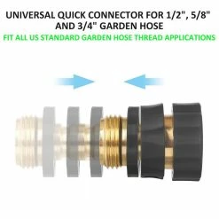 Dyiom 3/4 in. GHT Metal Hose Fitting Quick Connector (4-Set) -Sunnydaze Decor Sales dyiom hose connectors b07s9vg39h 4f 1000
