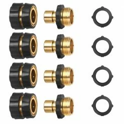 Dyiom 3/4 in. GHT Metal Hose Fitting Quick Connector (4-Set)