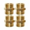 Dyiom 3/4 in. Garden Hose Brass Hose Connector Male to Male (4-Pack)