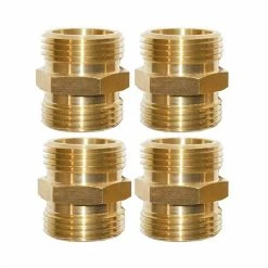 Dyiom 3/4 in. Garden Hose Brass Hose Connector Male to Male (4-Pack)