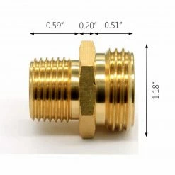 Dyiom 3/4 in. GHT Male x 1/2 in. NPT Male Garden Hose Brass Hose Connector ( 2-Pack ) -Sunnydaze Decor Sales dyiom hose connectors b081515jpr 4f 1000