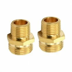 Dyiom 3/4 in. GHT Male x 1/2 in. NPT Male Garden Hose Brass Hose Connector ( 2-Pack )