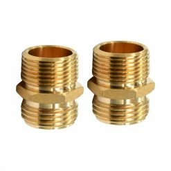 Dyiom 3/4 in. GHT Male x 3/4 in. NPT Male Garden Hose Brass Hose Connector ( 2-Pack )
