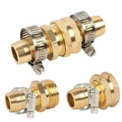 Dyiom Fit for 3/4 in. or 5/8 in. Garden Hose Repair Connector with Clamps Garden Hose Fitting (4-Set) -Sunnydaze Decor Sales dyiom hose connectors b0874d6vyx 4f 1000
