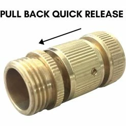 Dyiom 3/4 in. GHT Garden Hose Solid Brass Hose Connector (3-Pack-) -Sunnydaze Decor Sales dyiom hose connectors b08g8wksqr 4f 1000